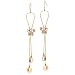 Neoglory 14k Gold Plated Rhinestone Yellow Drop Dangle Earring, Brown