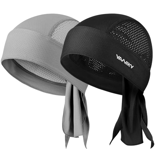 YANIKY Bandana Herren, Atmungsaktiv Kopftuch Herren, Piratentuch Sport Bandana Cap Damen Mit UV Schutz Biker Bandanas Kopftuch Hat