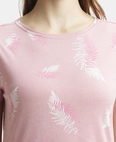 Image of Jockey RX25 Women Micro Modal Cotton Ruffled Hem Styled Half Sleeve Printed Sleep Dress (Colors & Prints May Vary)