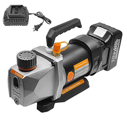Single-Stage Vacuum Pump 2.5CFM 18V 60 microns 1/4HP for Auto AC Refrigerant Recharging Single-Stage Vacuum Pump 2.5CFM 18V 60 microns 1/4HP for Auto AC Refrigerant Recharging
