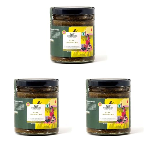 Image of TWO BROTHERS ORGANIC FARMS Paan Thandai Mix 200G|Made With Natural Ingredients|Free From Harmful Chemicals|Traditional Recipe With Cooling Ingredients |No Artificial Flavors (Pack of 3)