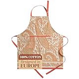 Maison d' Hermine Kashmir Paisley 100% Cotton Apron with an Adjustable Neck & Hidden Center Pocket, 27.50 - inch by 31.50 - inch