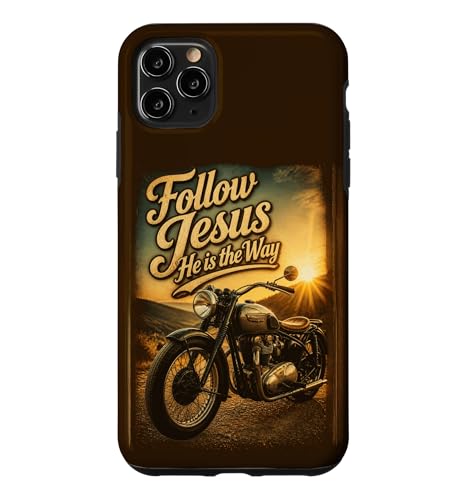 Follow Jesus He is the Way Christian Motorcycle Gospel Biker �X�}�z�P�[�X iPhone 11 Pro Max �p