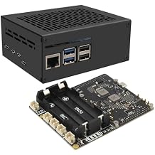 Geekworm X1201 رقيقة جدا 5 V UPS Shield+X1201-C1 حالة معدنية للتوت Pi 5 |ماكس 5.1 V 5 A Output| قوة السيارات On|Safe Shutdown|كشف فقدان الطاقة