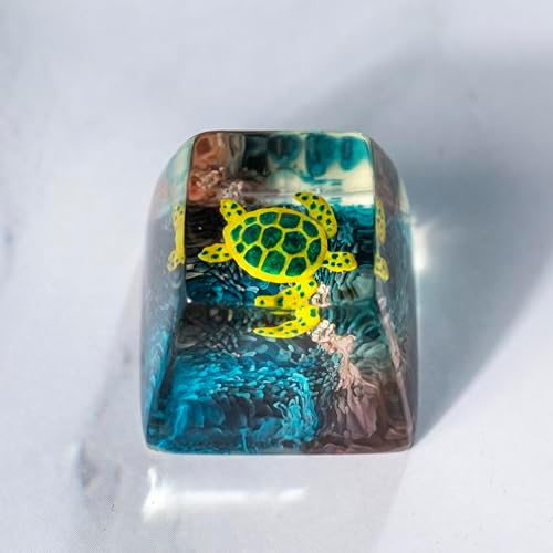 DATKEY Turtle Ocean Artisan Keycap Custom Turtle Sea Handmade Resin Keycap RGB Keyboard Cherry MX Mechanical Gaming Most Keyboard Gift for Man On Valentine Christmas - 1