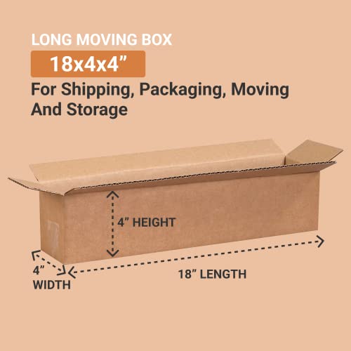 Aviditi 18 X 4 X 4 Corrugated Cardboard Boxes, Long 18"L X 4"W X 4"H, Pack Of 25 | Shipping, Packaging, Moving, Storage Box For Home Or Business, Strong Wholesale Bulk Boxes #TOP1