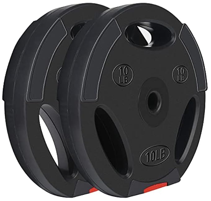 Vinyl Standard 1-Inch Plate Weight Plate Set for Strength Training and Weightlifting