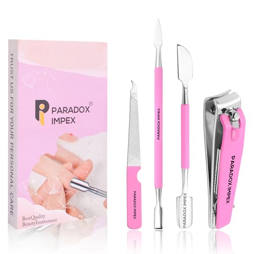 Pacote com 4 kit de cuidados com as unhas, kit de manicure de aço inoxidável para mulheres e homens,