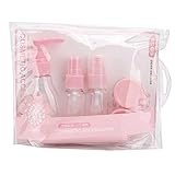 Uxsiya Contenedor de botella de plástico recargable reciclado con bolsa de almacenamiento para el cuidado del cabello para el envase del maquillaje