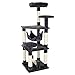 Ollieroo 52" H Cat Tree Tower Condo Furniture Scratching Post House Three Layers Kitten Condo Pet House (Dark Grey)