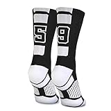 ChalkTalkSPORTS Custom Team Number Socks | Adult Athletic Performance Socks | Black | 59 or 95
