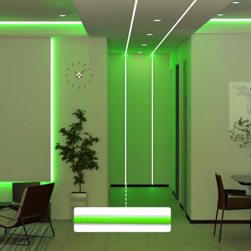 Image of BTF-LIGHTING FCOB COB LED Strip Green Color 5mm Width UL Listed Super Narrow Flexible Uniform Light DC24V 16.4FT CRI 90+ Dimmable LED Ribbon for Bedroom Home Indoor Decor(No Adapter or Controller)