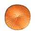 YunNasi Cojín Redondo de Terciopelo Plisad de Calabaza Sofá Hogar Decoración para Cama Silla Suelo Coche 15 * 15 * 3.9 Inch Naranja