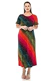 Jostar Women's Stretchy Long Dress Short Sleeve Plus Plus 3XL Multi Animal