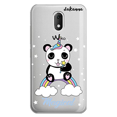 dakanna Coque pour [Wiko Sunny 3 Mini] en Silicone Souple, Design [Panda Magic Unicorn] Étui Housse en Gel TPU [Fond Transparent]