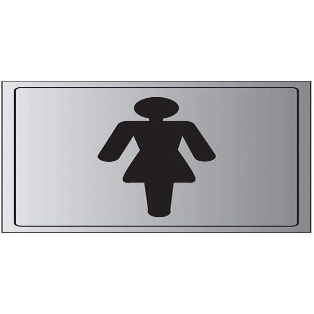 Vsafety Women's White V Safety General Door- Toilet Sign - 150Mm X 150Mm - 1.6Mm Alu Rigid Plastic