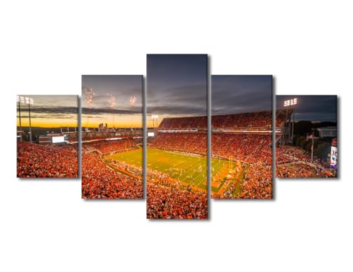 Cadeau football américain : toile Memorial Stadium Clemson encadrée pour passionné de sport