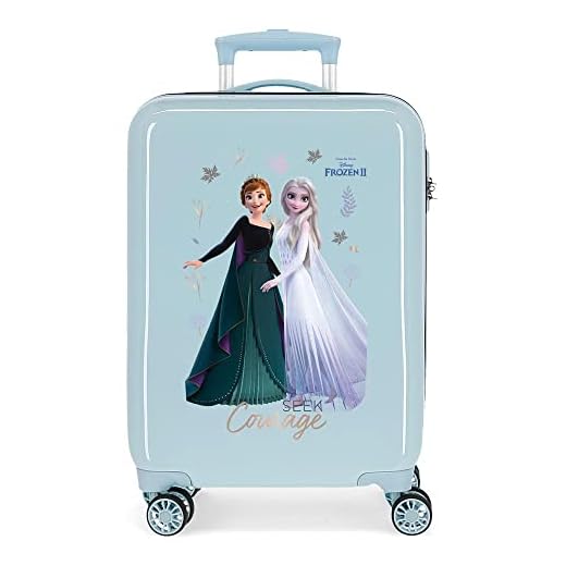 Disney Frozen Seek Courage Maleta de cabina, Azul, 34 x 55 x 20 cm, Rígida ABS, Cierre de combinación lateral, 32 L, 2.62 kg, 4 Ruedas, Doble Equipaje de Mano