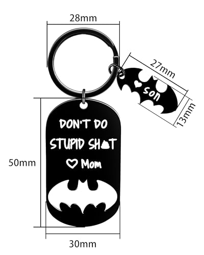 Image of Father Keychain, Batman Keychains for New Dad Step Dad Grandpa Son, Fathers Day Birthday Gift for Daddy from Daughter