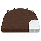 AAAAAcessories U-Shaped Chair Cushions for Dining Chairs with Ties and Removable Cover, 2" Thick Din