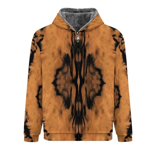 Veste d'hiver pour homme manteau marron et noir chaud doublé polaire