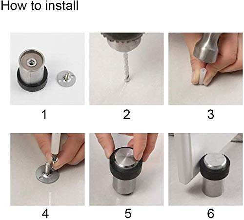 Door Stopper Stainless Steel Cylindrical Floor Door Stop 2.4" Pack Of 10 #TOP5