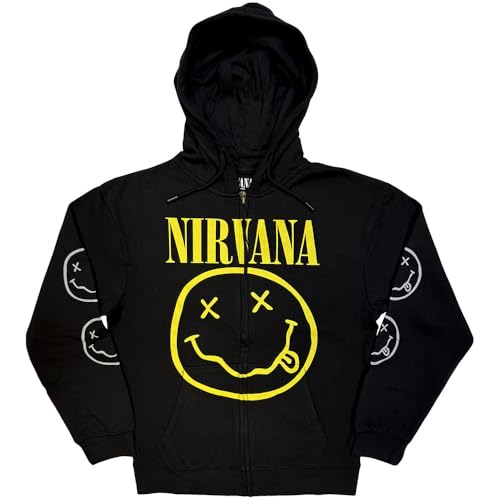 Sweat Nirvana Jaune Grunge Face zippé pour vos sorties urbaines et concerts
