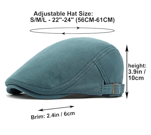 Image of Quanhaigou Men's Cotton Flat Ivy Gatsby Newsboy Driving Hat Adjustable Irish Cabbie Ivy Driving Hunting Cap
