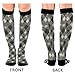 GuoChe Fashion Cute Socks for Men And Women Knee High Comprion Socks Support for Sport Running Hiking Fitn Casual at Home Argyle Plaid Dimgray