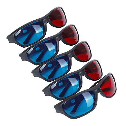 Srutueo 5X Red and Blue Anaglyph Dimensional 3D Vision Glasses for TV Movie Game DVD, 014836