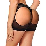 3-5 Days Delivery Fullness Butt Lifter Boyshort Tummy Control Panties Butt Enhancer Shaper Black-with Lace S(Fit For Waist:23'-25')