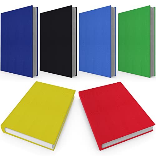 Stretchable, Easy Apply Book Covers 6 Pack Solid Colors. Jumbo Jackets Fit Most Hardcover Textbooks Up To 9 X 11". Adhesive-Free, Nylon Fabric Protectors. Washable And Reusable Student School Supply #TOP7