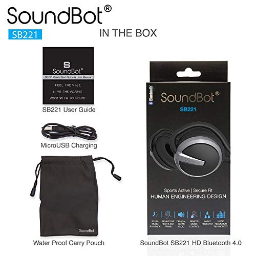 Soundbot SB221-GRY/BLK Hd Wireless Bluetooth 4.0 Sports-Active Headphones For 20Hrs Music Streaming & 25Hrs Handsfree Calling With Sweat Resistant Ergonomic Secure-Fit Design & Voice Command Support thumb #5