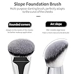 MAANGE Makeup Brushes 4 Pcs Makeup Brush Set for Foundation Concealer Contour Liquid Blending Face Kabuki Makeup Brush Kit (Silver) - Image 3