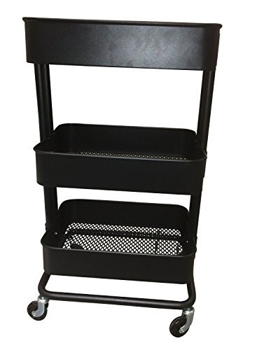 RASKOG Home Kitchen Bedroom Storage Utility Cart Black , Automotive, tool & industrial , Office maintenance, janitorial & lunchroom , Carts , Service/utility