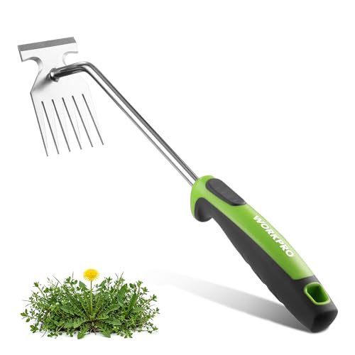 WORKPRO 15-Inch Weed Puller Tool, 6-Tine Heavy Duty Deep Root