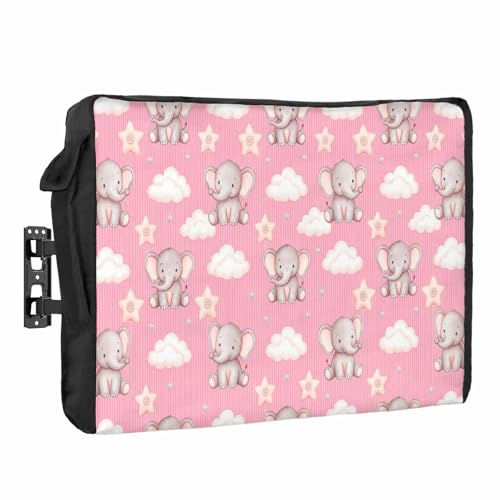 Zefadutok Pink Dreamy Elephant Outdoor TV Cover Cartoon Animal Cloud