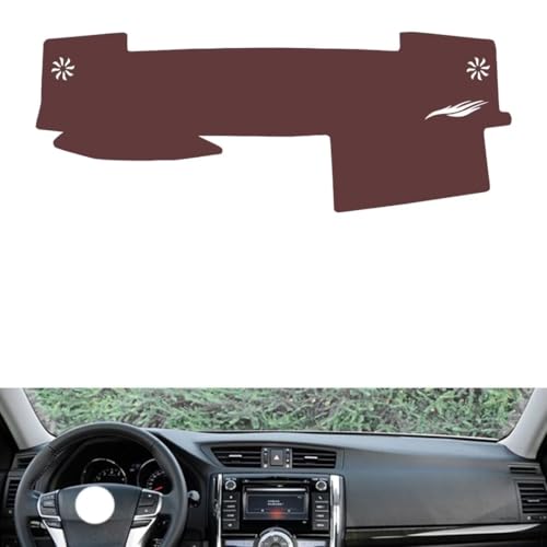 Anti-Slip Sun-Proof Dashboard Cover Compatible with Toyota Ruiz 2010-2015, Premium Leather (Brown)