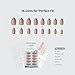 BTArtbox French Tip Press On Nails - Veil Waltz, Lamp-Curable Short Almond Press On Nails with Glue and Adhesive Tabs for Women in 16 Sizes - 32 Nails All-in-One Kit