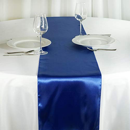Sarvam Fashion Pack of 4 Satin 12 X 108 inch Luxury Satin Table Runner, Perfect for Weddings, Holiday Dining, Banquets, Parties, & Events, Formal Dining & Home Decor - (4 PC, Royal Blue)