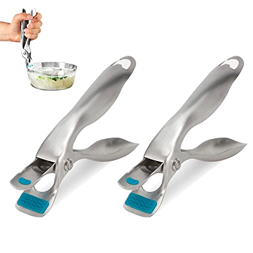 2pcs 2-in-1 Gripper Clips, Stainless Steel Anti?scald Clamp Tongs for Bowl Plate Dishs Pot Pan