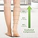 Sheer Compression Stockings for Women - Knee High 15-20 mmHg Support Hose Compression Socks for Improving Circulation, Leg Fatigue and Swelling, Nude, X-Large