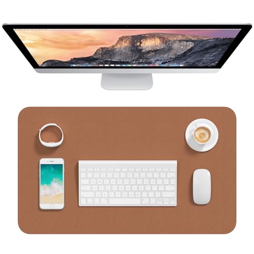 Sous-main de bureau 60x35cm en cuir synthétique imperméable et tapis de souris fin