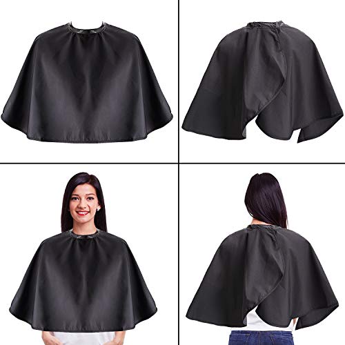 Noverlife Black Makeup Cape, Chemical & Water Proof Beauty Salon Shorty Smock For Clients, Lightweight Comb-Out Beard Apron Shortie Makeup Bib Styling Shampoo Cape For Makeup Artist Beautician #TOP4