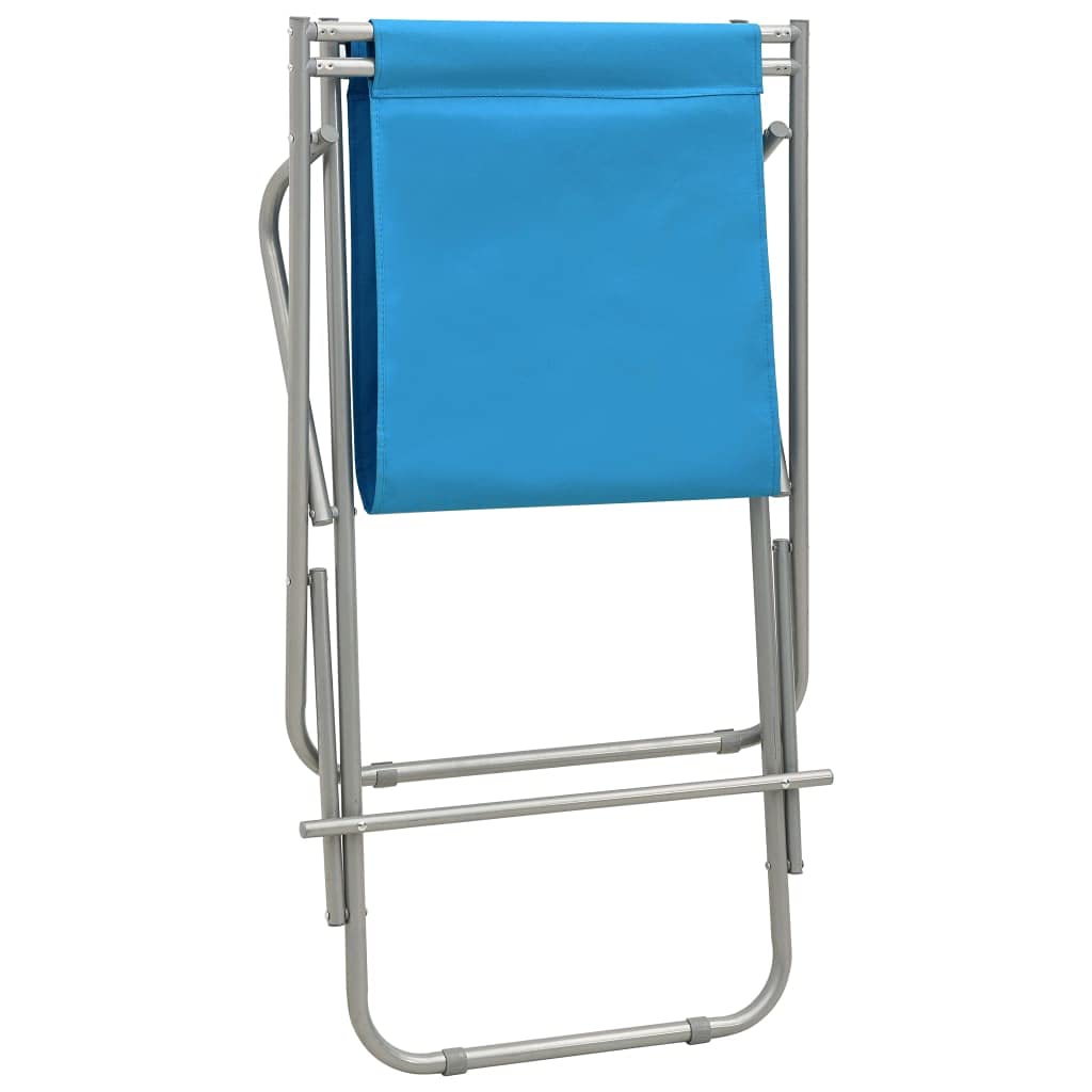 Chaises à Bascule, Lot de 2 en Acier Thermolaqué, Design Pliable avec Appui-Tête Rembourré, Rocking Chair Extérieur, Transat Jardin Exterieur,Bleu Acier, 69 x 61 x 94 cm