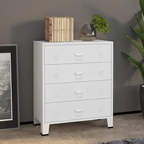 vidaXL Chest of Drawers Metal Industrial Style 78x40x93cm Black Cabinet Unit