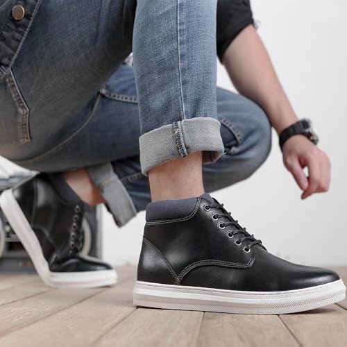 Image of Arkbird Casual Sneaker Boots, High-Top Sneakers Lace-up Leather Chukka Shoes for Men
