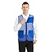 TopTie Custom Unisex Mesh Volunteer Vest Add Text Logo on Activity Team or Supermarket with Zipper & Pocket-Blue-L