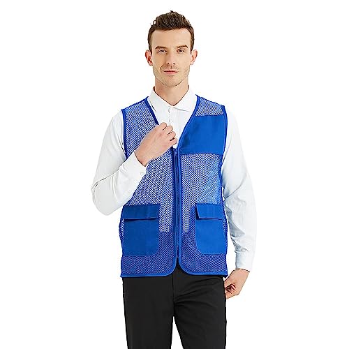TopTie Custom Unisex Mesh Volunteer Vest Add Text Logo on Activity Team or Supermarket with Zipper & Pocket4