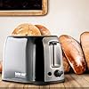 Better Chef 2-Slice Toaster | Wide-Slot | Cool Touch | Reheat & Defrost | Brushed Stainless Trim (Black)